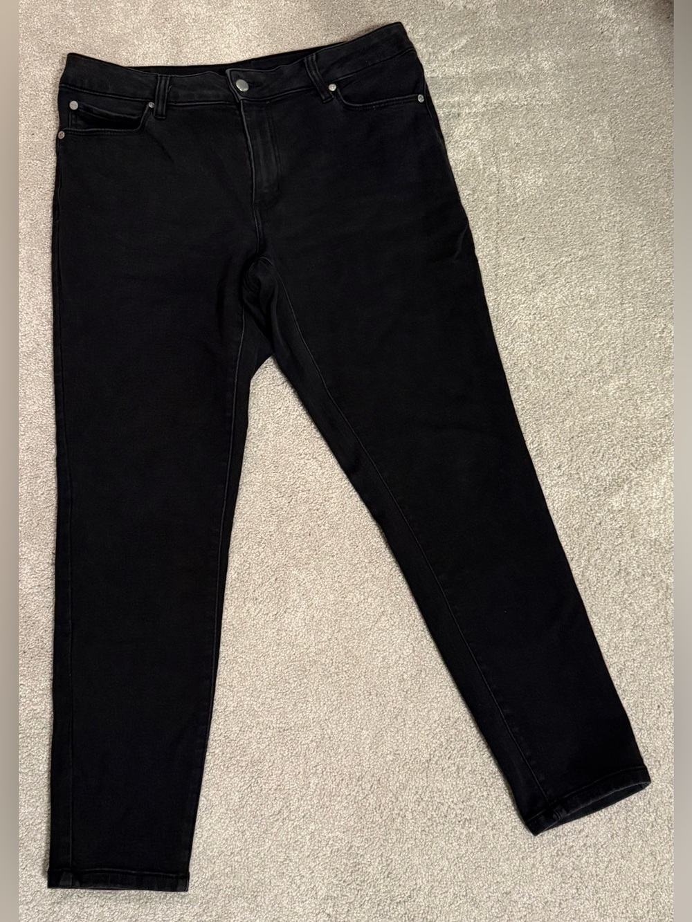 Tahari Comfort Stretch Skinny Jeans Women's 12/31 Black Denim Mid Rise 5-Pocket
